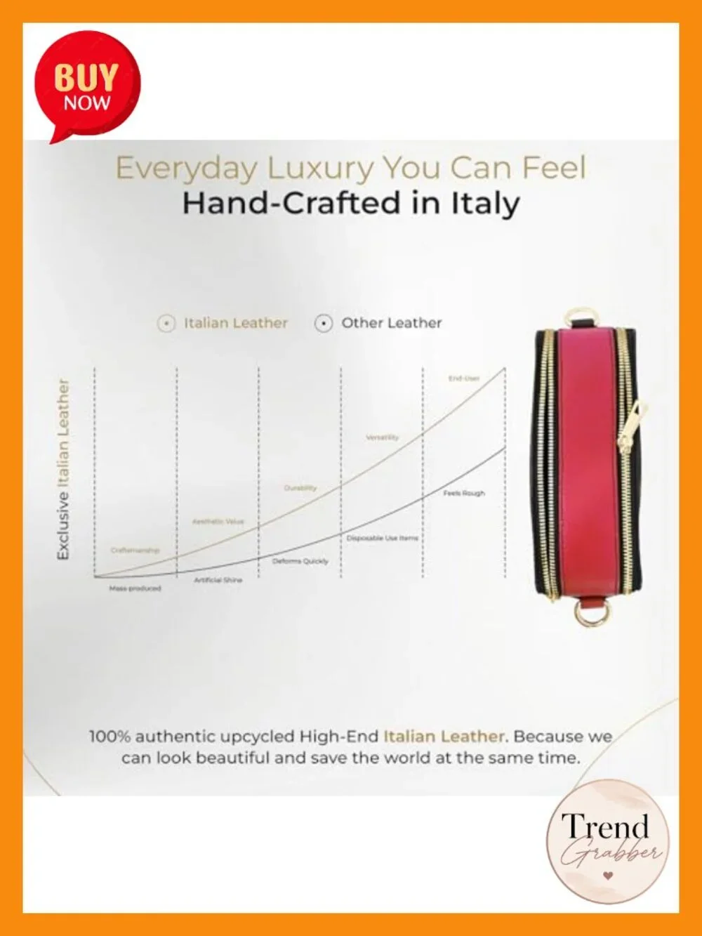 Italian Leather Crossbody Bag - Handmade Sling Purse - Genuine Leather Daily Bag
